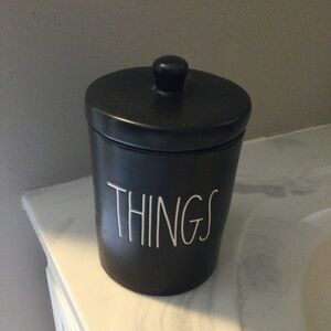 RAE DUNN Black Ceramic Container w/ lid